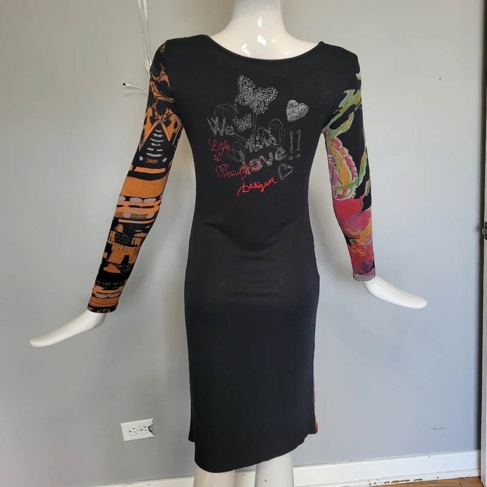 Vintage Desigual Long Sleeved Bodycon Dress, GUC, Approximate Size M - Picture 5 of 10